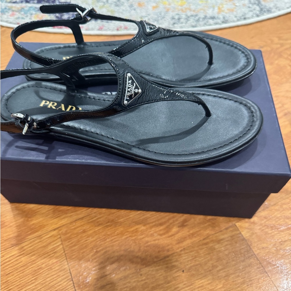 Prada Women's Black Sandals, euro 38.5, womens 8.5